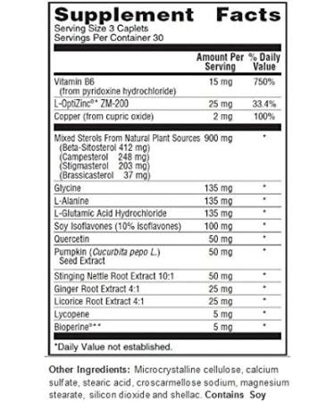 Pros-TEROL Prostate Relief 900mg Plant Sterols Pumpkin Seed Stinging Nettle Ginger Licorice Extracts 90 Caplets - Buy Online on GoSupps.com