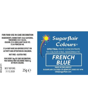 Sugarflair French Blue Spectral Food Colouring Paste - 25g | Highly Concentrated Dye for Sugar Pastes, Buttercream, Royal Icing & Cake Mix - Buy Online on GoSupps.com