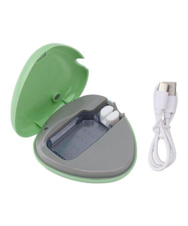 AUNMAS Travel Toothbrush Sanitizer Rechargeable Toothbrush Cleaner with USB Cable Portable Toothbrush Sterilizer Covers for Home and Outdoor Use (Green)
