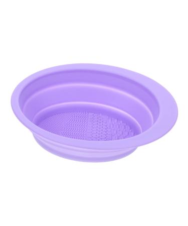 Didiseaon Cleaning Pad Silicone Brush Cleaner Foldable Brush Rinsing Pad Washers Makeup Brush Period Bag Makeup Egg Cleaner Brush Cleaning Mat Brush Cleansing Pad Make up Detergent 14.5x11cm Purple