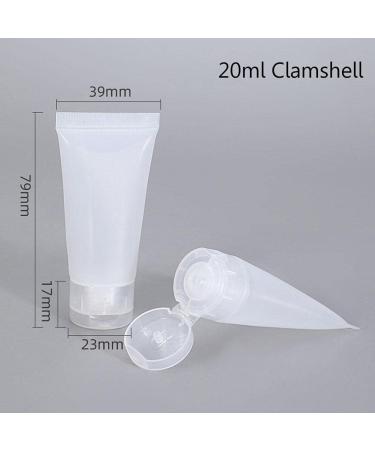30 Pack Empty Transparent Refillable Tubes with Hinged Lid - 20ml Plastic Containers for Cosmetic Samples Body Cream Shampoo & Lotion - Buy Online on GoSupps.com