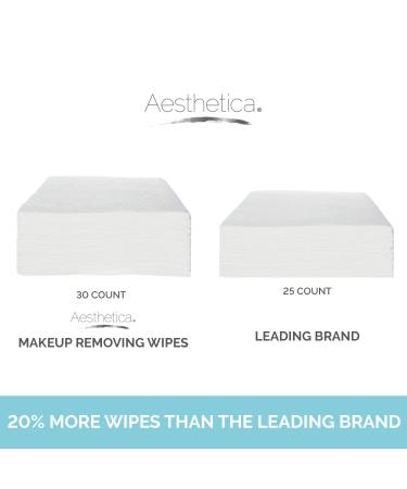 Aesthetica Makeup Removing Wipes - 6 Pack Bulk (180 Wipes) - Hypoallergenic & Dermatologist Tested - Oil & Fragrance Free - Made in USA - Buy Online on GoSupps.com