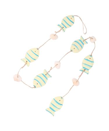 STOBAZA 1 Pc Shell Hanging Decorations Seashells for Decorating Wood Trim Curtain The Mediterranean Yellow 102X4.2CM