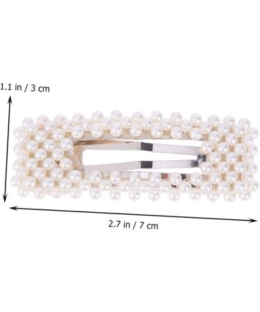 FRCOLOR Pearl Hair Clip Hair Clip Hair Pin Hair Barrettes Stylish Hairpin Bobby Pin Square Miss White Side Clip Elegant Hair Clip - Buy Online on GoSupps.com