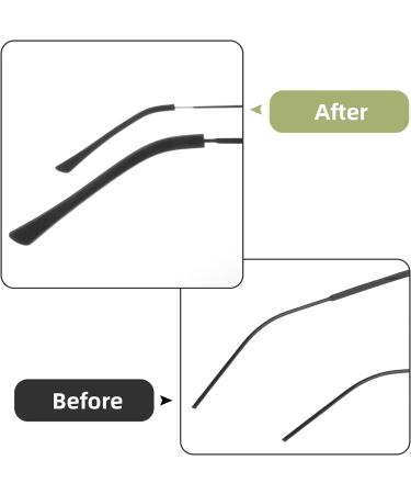 Silicone Anti-Slip Coatings for Glasses - 10 Pairs Slipproof End Tips & Hose Sleeves (Black) - Buy Online on GoSupps.com