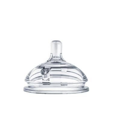 Comotomo Silicone Replacement Nipple Slow Flow 0-3 Months (4 COUNT - 2 PACKS)