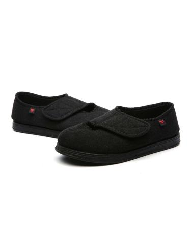 Yytcsjz Womens Diabetic Slippers Arthritis Edema Shoes with Extra Wide Adjustable Straps Comfy Extra Wide Orthopedic Shoes Fit Swollen Feet (Color : Black Size : 5.5) 5.5 Black