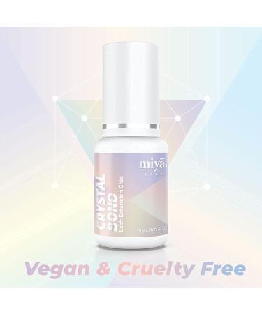 MIYA LASH Crystal Bond Professional Eyelash Extension Glue | 8 Weeks Retention | 1-2 Sec Dry Time | Volume & Classic Adhesive | Extra Strong Clear Lash Glue 5ml - Buy Online on GoSupps.com