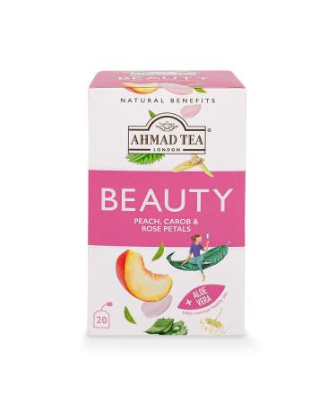 Ahmad Tea Peach Carob & Rose Petals "Beauty" Infusion - 20 Teabags Beauty 20 Count (Pack of 1) - Buy Online on GoSupps.com
