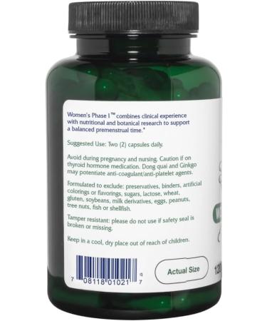 Vitanica Women's Phase I Premenstrual Support Vegan 120 Capsules 120 Count (Pack of 1) Women's Phase I Pro Logo - Buy Online on GoSupps.com