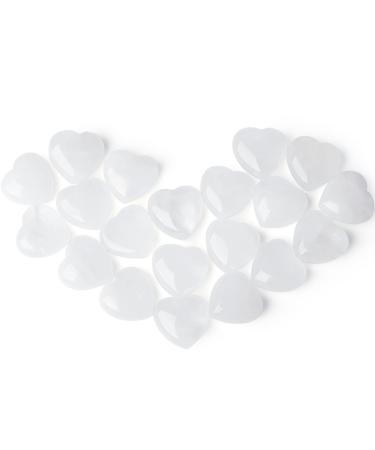 Xiannvxi 15pcs clear quartz crystals heart stones love palm bag bag stone natural gemstones Reiki crystal stones for healing meditation C-clear quartz