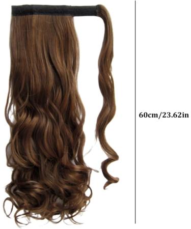 Wavy Ponytail Extension Hair Ponytail Wrap Around Ponytail 23 Inch Synthetic Natural Curly Hairpiece Wrap Around Hair Extensions for Women Daily Use Brown 1pc Brown - Buy Online on GoSupps.com