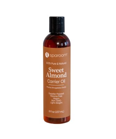 SpaRoom 100% Pure and Natural Carrier Oil Hair and Skin Moisturizer Aromatherapy and Massage Oil Base for Essential Oils 8 Ounces Sweet Almond Oil