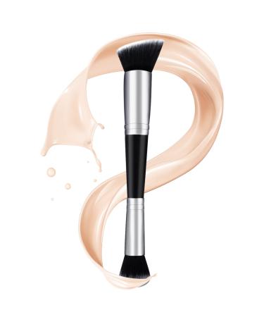 Ouligay Double Ended Makeup Brushes Foundation Makeup Brush Angled Concealer Brush Flat Top kabuki Foundation Brush for Blending Liquid Highlight Contouring Sculpting Buffing Cream Cosmetics