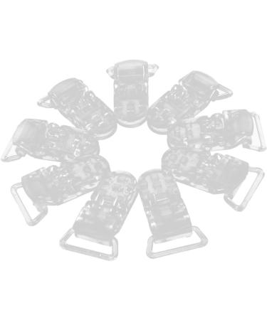 Pack of 10 Clear Plastic Clips - Multifunctional Pacifier Holders | 39 x 16 mm | International Shipping Available - Buy Online on GoSupps.com