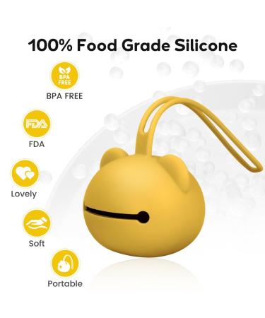 Buy Airfish Silicone Pacifier Box 2 Pack - BPA-Free Baby Bear Travel Case in Orange & Yellow | Perfect Pacifier Holder for Girls - Buy Online on GoSupps.com