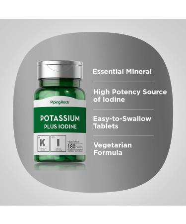 Potassium Iodide Supplement | 180 Vegetarian Tablets | Non-GMO & Gluten-Free - Buy Online on GoSupps.com