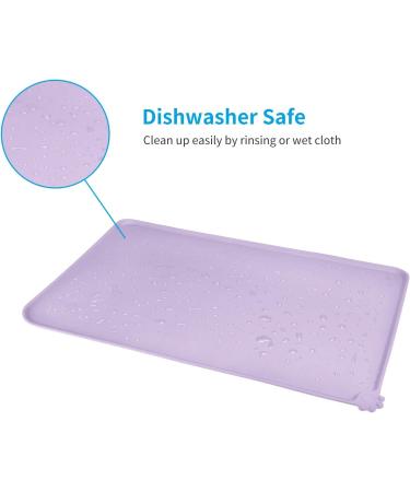 Buy Audwud Silicone Waterproof Pet Feeding Mat - Anti-Slip Dog & Cat Bowl Mat 53x38 cm - Hibiscus Design - Buy Online on GoSupps.com