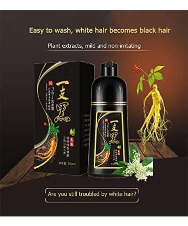 Black Hair Shampoo Hair Color Shampoo Shampoo For Black Hair Hair Dye Natural Blackening Shampoo Permanent Shampoo For Black Hair(500ml) - Buy Online on GoSupps.com