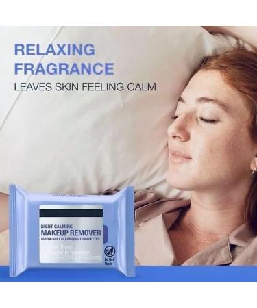 25 ct. Cleansing Makeup Remover & Night Calming Towelettes - Pack of 5 - Gentle Skin Care for All Skin Types - International Shipping Available - Buy Online on GoSupps.com