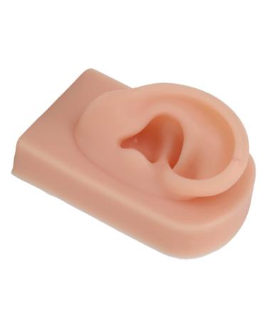 Human Ear Model Comfortable Right Ear Reusable Flexible Easy to Use Fake Ear Model Multi Purpose for Acupuncture Practical Training for Headphones Display(Dark Skin Color)