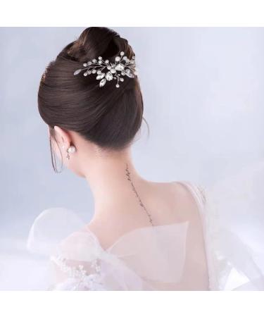 Rhinestone Hair Pin Flower Bride Wedding Hair Vine Wedding Hair Accessory Decorative Party Headpiece for Bride Bridesmaid Girls - Buy Online on GoSupps.com