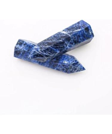 Beautiful Crystal 1pc 80mm-90mm Natural Blue Sodalite Spiritual Quartz Stones Crystals Tower Point Household Natural Stones and Minerals - Buy Online on GoSupps.com
