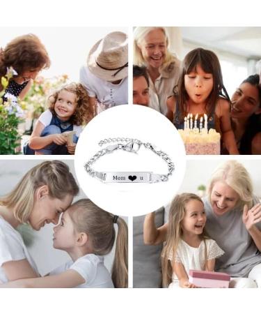 Personalized Children's Gravure Bracelet | Custom Figaro ID Band for Birth Baptism & Birthday Gifts | Unique Name Bracelet for Young Girls - Buy Online on GoSupps.com