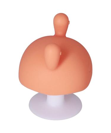 Food Grade Silicone Baby Teething Toy | Cute Mushroom Shape | For Babies Over 4 Months | Orange - Buy Online on GoSupps.com