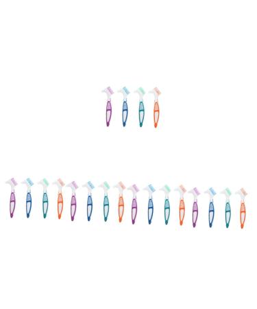 Lurrose brush 20 pieces of prosthesis toothbrush toothbrush with soft bristle adult toothbrush care double -sided retainer brush prosthetic brush cleaning brush prosthesis care toothbrush