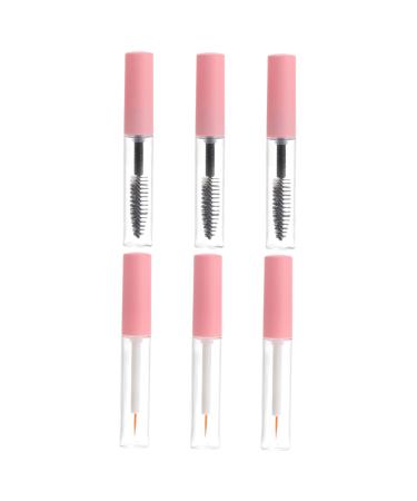 CANIGHT 6pcs Eyeliner Stick Bottle Empty Mascara Tube and Wand for oil Mascara Wands The Pet Pink