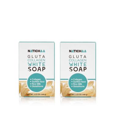 Glutathione Collagen White Soap (3.52 Oz / 2 Pack) - Reduce Wrinkles, Freckles & Acne-Firm & Brightening Your Complexion for Body & Facial Skin - Cruelty Free