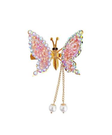 New Cute Moving Butterfly Hairpin Girls Tassel Barrettes Hair Accessories Clip Move Jewelry Shaking Wing Top Bangs Clip Clips Hair Ties (Color : Purple Size : One-Size) One-size Purple