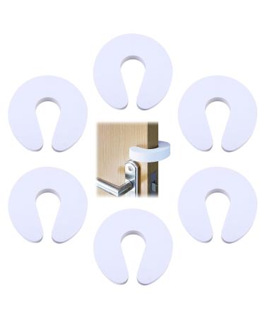 Safety Door Stoppers Door Slam Stopper 6 pcs Door Stoppers for Kids Door Anti Slam Foam Door Stoppers Top of Door Door Finger Guards Foam Door Stoppers Kids Door Safety for Children White 6 Pcs-White