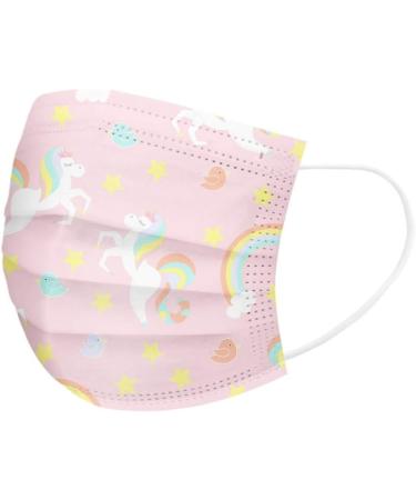 50PCS Kids Mask Disposable Cute Cartoon Printing 3Ply Protective Breathable Comfortable Anti Dust Face Bandanas Girls (C-006) - Buy Online on GoSupps.com