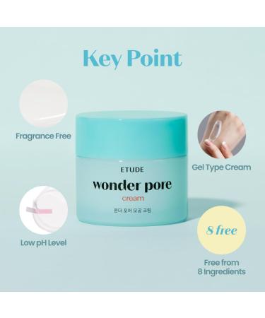 ETUDE Wonder Pore Cream 2.5 fl. Oz | Kbeauty Hypoallergenic Moisturizing Gel for Sensitive Skin | Sebum Control & Fragrance-Free Skin Care Solution - Buy Online on GoSupps.com