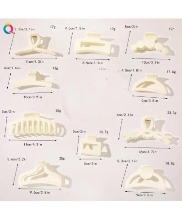 8 Pack Cream Hair Claw Clips - Matte Beige Hair Clamps for Thin Thick Hair, Strong Hold Jaw Clip - Christmas Hair Accessories Gift - Mother's Day - White - Buy Online on GoSupps.com