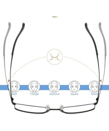 Buy Titanium Reading Glasses for Men - Blue Light Blocking Rectangular Eyeglasses 2.0x Gold | Lightweight & Stylish - Buy Online on GoSupps.com