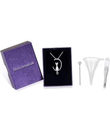 Minicremation Sterling Silver Pet Cremation Jewelry Urn Necklace - Memorial Pendant for Cat Ashes - Buy Online on GoSupps.com
