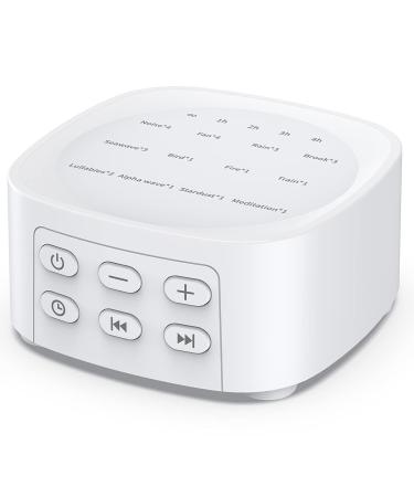 Sleepbox Sleep White Noise Sound Machines with 25 Soothing Sounds 36 Volume Levels 5 Timers Visible Sound Catalog Portable Memory Function for Home Office and Travel