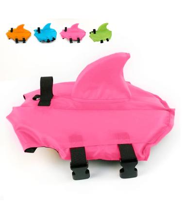 Snik-S Dog Life Jacket- Preserver with Adjustable Belt, Pet Swimming Shark Jacket for Short Nose Dog,Upgrade Version (Pug,Bulldog,Poodle,Bull Terrier,Golden Retriever) (XL, Blue) (Small, Pink) A Pink S