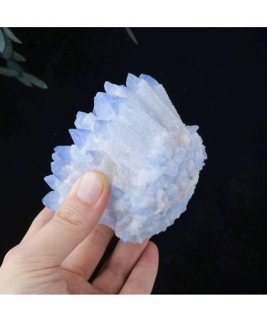 Natural Crystal Rough Home Natural Crystal Stone Blue Phantom Quartz Crystal Cluster Rock Stones Reiki Specimen Home Deco dingchi (Color : Blue Cluster Size : 300-400g) 300-400g Blue Cluster - Buy Online on GoSupps.com