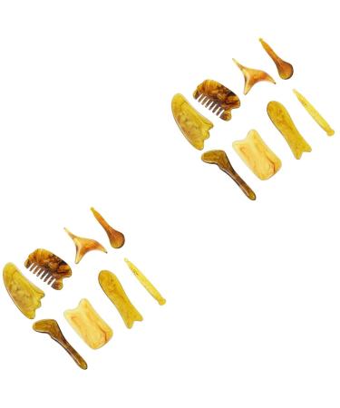 Minkissy 16 pieces scraping slab scraping tool facial massage device Roller Guasha Schabbrett massage tools spine massage tool neck massage board resin tools body massage dog