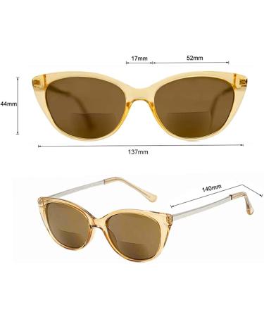 Bifocal Sunglasses for Women - Verona by VITENZI Gold 2.25 Diopters | Tinted Reading Sun Glasses - Buy Online on GoSupps.com
