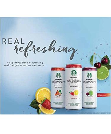 Starbucks Refreshers Coconut Water Strawberry Lemonade 12 fl Oz Cans (12 Pack) - Buy Online on GoSupps.com