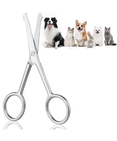 Adiwo dog hair scissors fur scissors 10.5 cm made of stainless steel fur scissors paw scissors rounded scissors dog paw scissors for dogs pet scissors dog hair cutting for perfect coat care