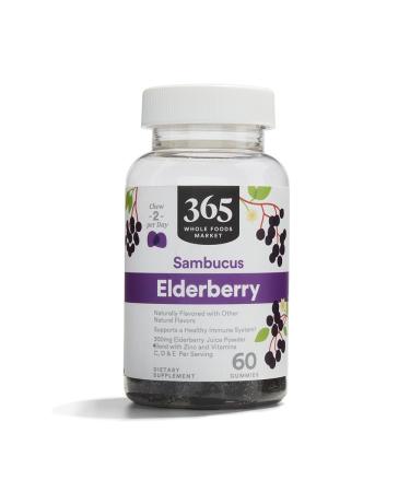 365 by Whole Foods Market Elderberry Gummies 60 Count 60 Count (Pack of 1)