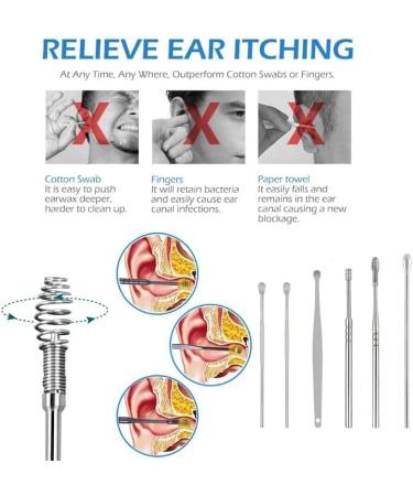 Portable Ear Cleaner Stainless Steel Ear Spoon Set Stainless Steel Ear Wax Remover Reusable Stainless Steel Ear Wax Remover Set Ear Wax Easily Removed Ideal for Personal and Home Use(6pcs-Opp) - Buy Online on GoSupps.com