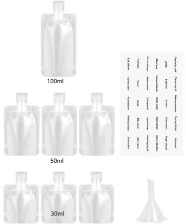 7 Piece Portable Travel Liquid Clear Plastic Empty Packaging Bag for Shampoo/Shower Gel/Hand Sanitizer