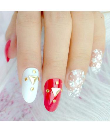 Shop Hujl 3D Flower & Rhinestone Artificial Nails - Full Cover Acrylic Manicure for Stunning Looks | International Shipping Available - Buy Online on GoSupps.com
